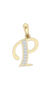 Gold Alphabet P charm
